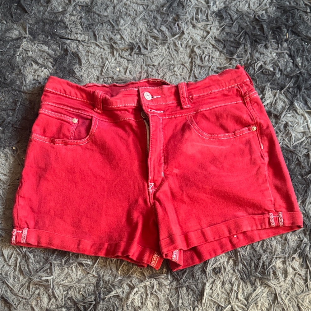 Red Women's Denim Shorts